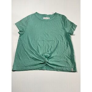 Abercrombie Kids Girls 13/14 Teal Tie Front Cotton Blend Casual Tee Top